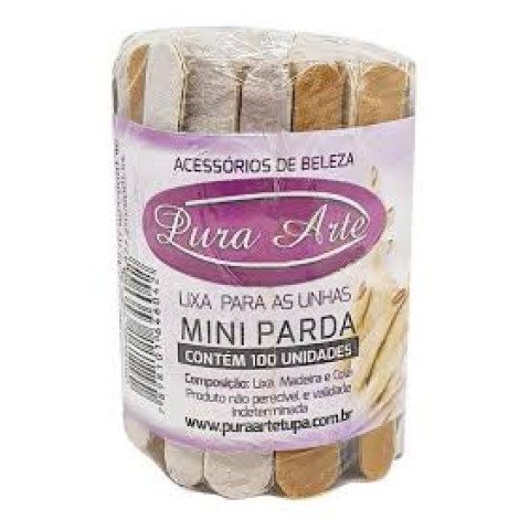 LIXA MAD. UNHA COLORIDA POP. PEQUENA MINI C/ 100 ( PURA ARTE )
