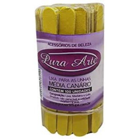 LIXA MAD. UNHA COLORIDA POP. TRADICIONAL C/ 100 ( PURA ARTE )