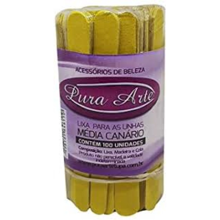 LIXA MAD. UNHA COLORIDA POP. TRADICIONAL C/ 100 ( PURA ARTE )