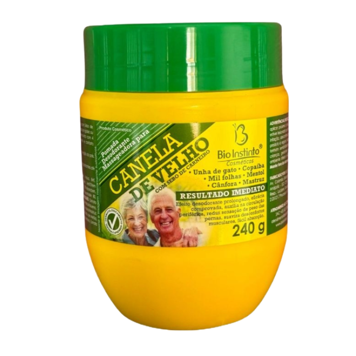 CANELA DE VELHO MASSAGEADORA COM SEBO DE CARNEIRO BIO INSTINTO 240G