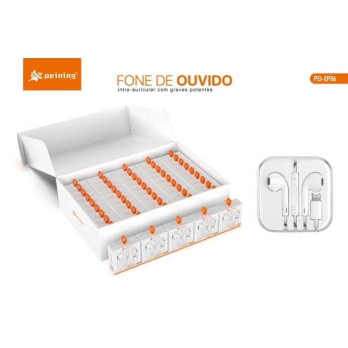 FONE DE OUVIDO INTRA AURICULAR IP (IPHONE ) REF: PEI-EP06