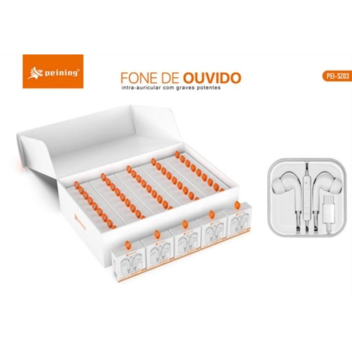 FONE DE OUVIDO INTRA AURICULAR COM FIO TYPE C REF: PEI-SZ03