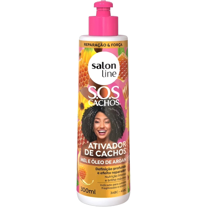 ATIVADOR DE CACHOS MEL E ÓLEO DE ARGAN SALON LINE 300ML