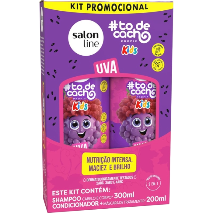 KIT TODECACHO UVA KIDS SH 300ML + COND 200ML SALON LINE KIT TODECACHO UVA KIDS SH 300ML + COND 200ML SALON LINE