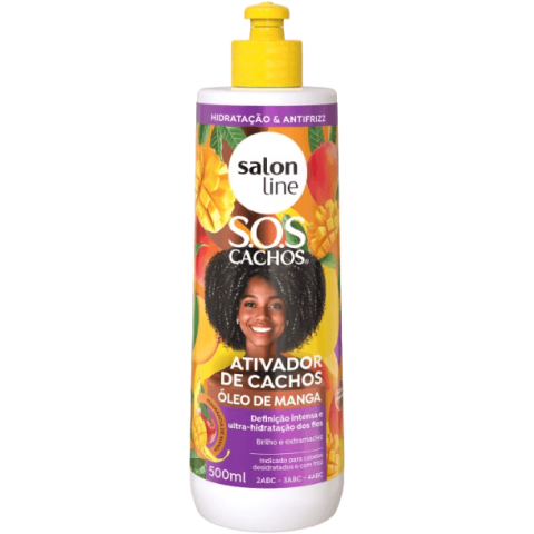 ATIVADOR DE CACHOS SOS OLEO DE MANGA FRASCO 500ML SALON LINE