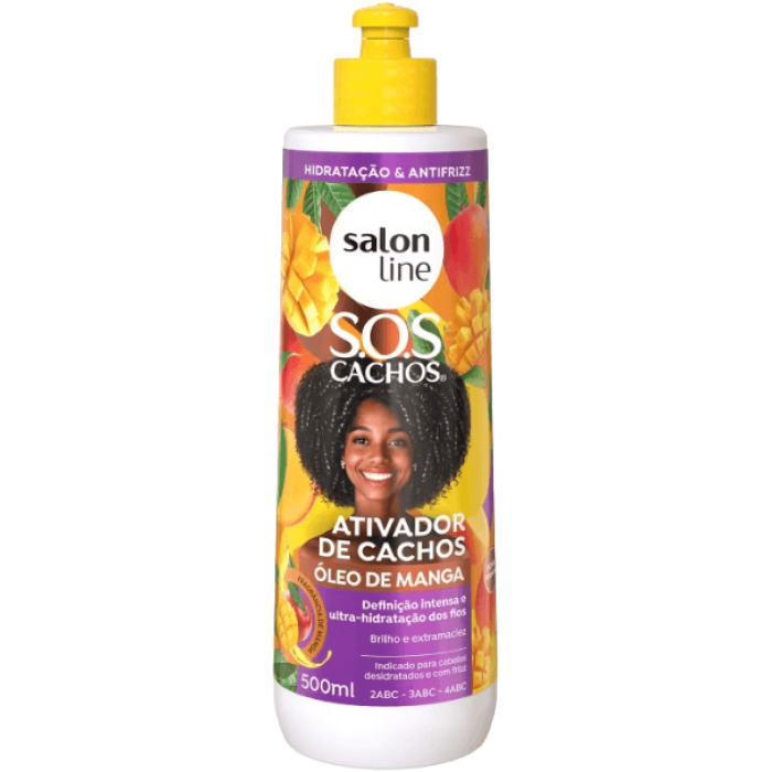 ATIVADOR DE CACHOS SOS OLEO DE MANGA FRASCO 500ML SALON LINE