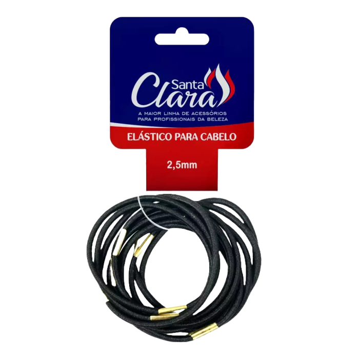 ELASTICO PRETO 2,5MM P/CAB.C/12 SANTA CLARA