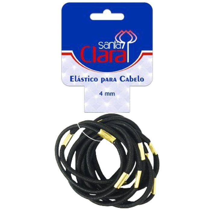 ELASTICO PRETO .4MM P/CABELO  C/12 SANTA CLARA