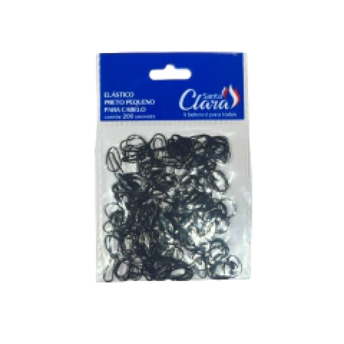 ELASTICO PEQ.PRETO P/CABELO C/200 SANTA CLARA